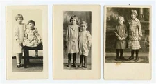 Page Boy Haircuts in 3 Real Photo Postcards Pairs of Children 