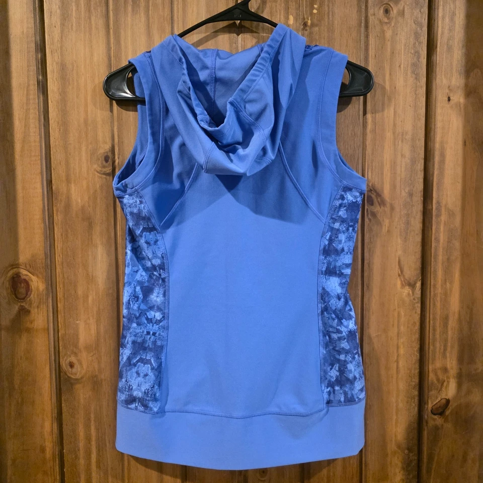 Eddie Bauer 背心连帽衫女式 X 码小号蓝色无袖全拉链口袋 — 第 2/4 张图片