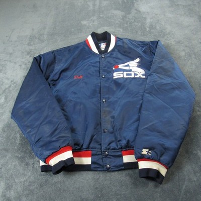 Vintage Starter Chicago White Sox MLB Satin Jacket Mens Large Blue