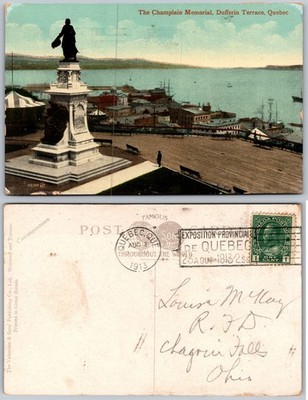 Champlain Memorial Dufferin Terrace Quebec Postcard