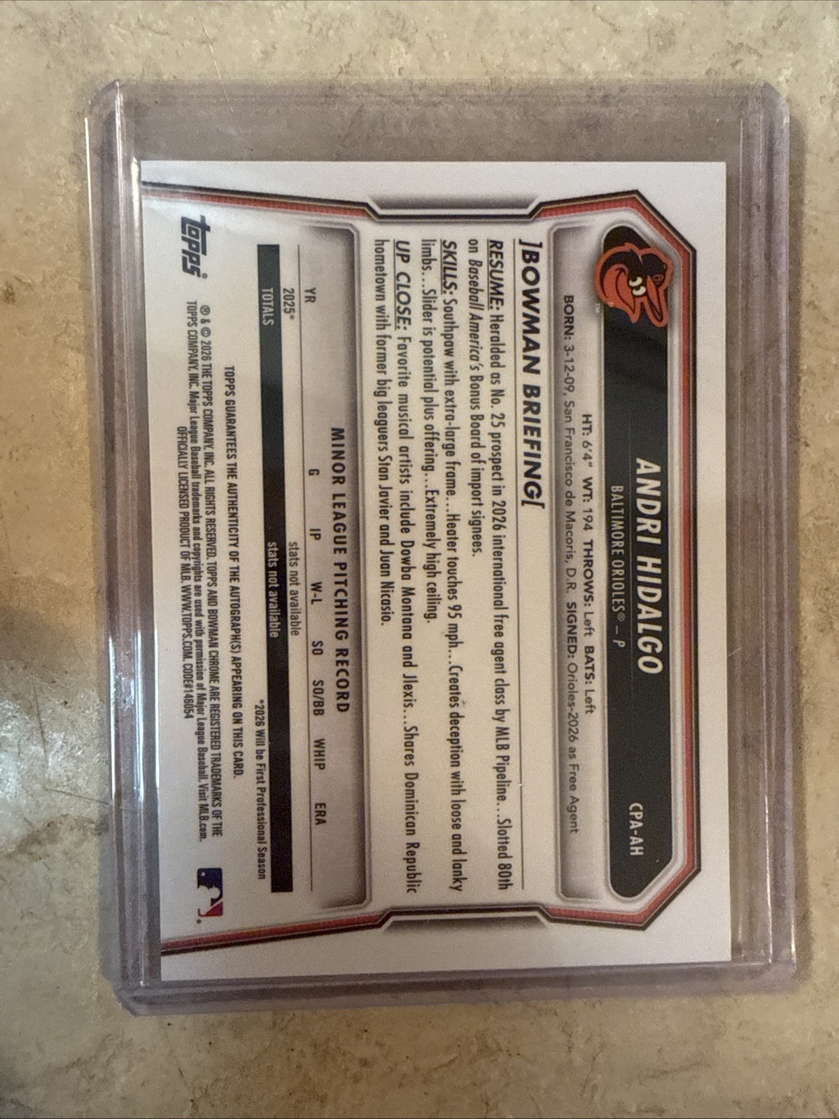 2026 bowman chrome baseball Santiago Solarte Auto Plus More Auto And Numbered view 4