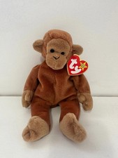 Ty Beanie Baby “Bongo” the Adorable Monkey with Rare Brown Tail (8.5 inch)