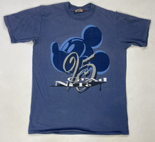VINTAGE Disney Mickey Mouse Grad Nite 1995 T-shirt Men Small Blue USA 90s