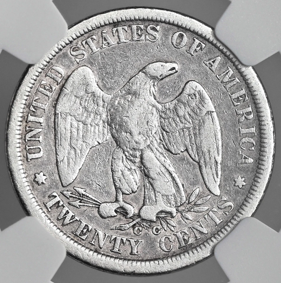 1875-CC  20C TWENTY CENT PIECE SILVER NGC FINE DETAILS "CLEANED"  #8405235-039 - Image 3 of 4