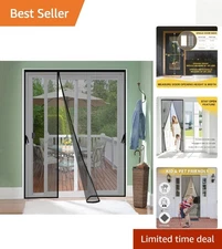 Reversible Left Right Side Opening Magnetic Screen Door for 72 x 96 in French...