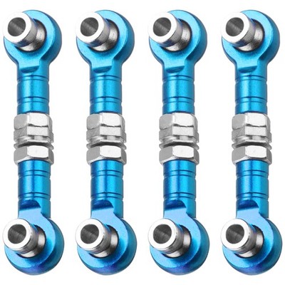 4pcs Steering Servo Rod RC Aluminum Linkages for HSP 1/10 94123 RC Car(Blue)