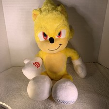 RARE 18  Sonic The Hedgehog 2 Build A Bear Super Sonic Yellow Plush Stuffed BAB