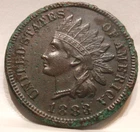 1883 AU Details FULL Liberty Indian Head Cent Penny Tougher Early Date