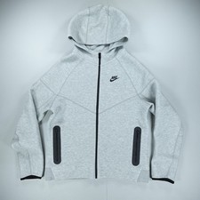 Nike Hoodie Boys Youth XL Gray Fleece Full Zip Hooded Jacket Athletic FD3285-063