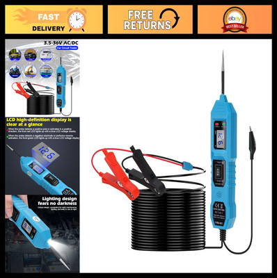 Multifunctional Car Circuit Tester 3.5-36V DC, LCD Display, Sharp Probe, Electri