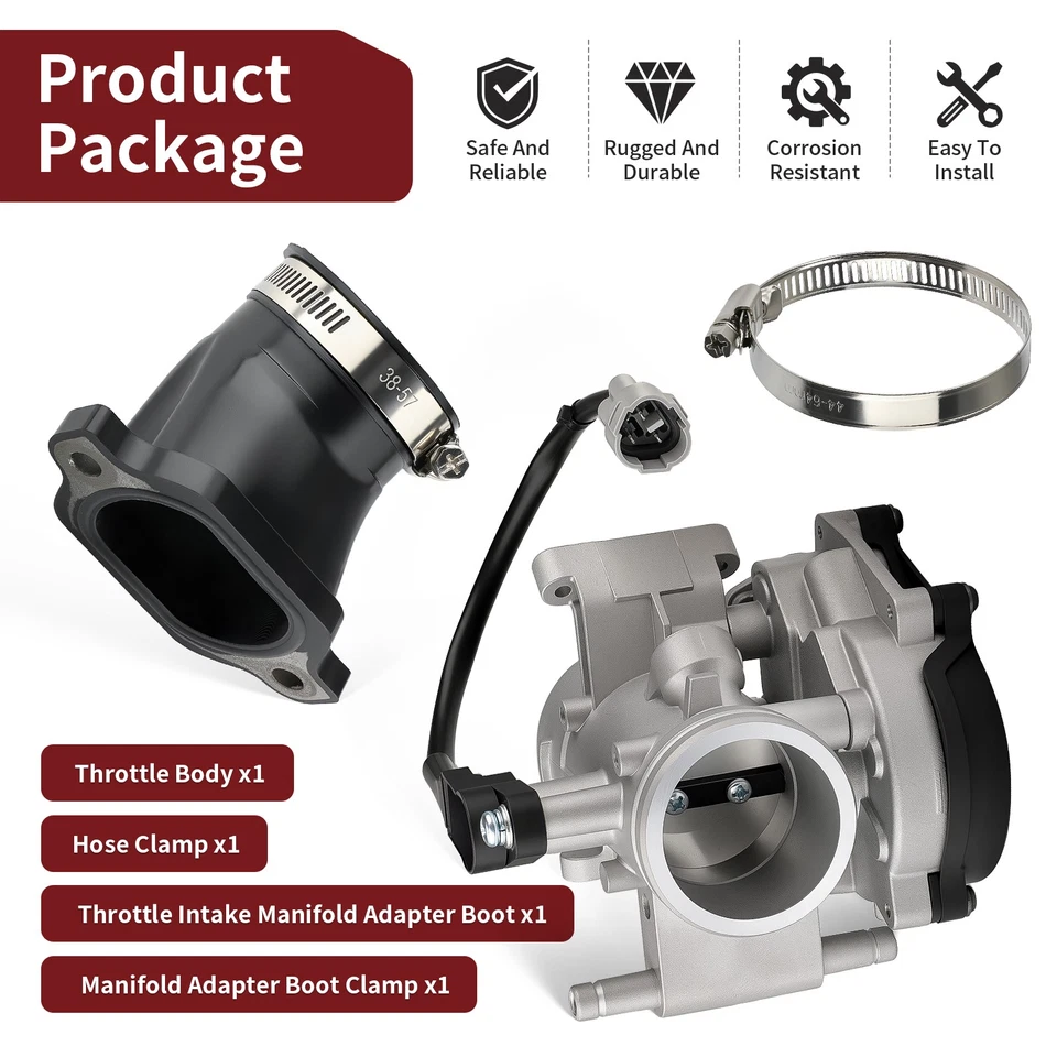 1202836 Cuerpo del acelerador y colector de admisión adaptador bota para Polaris RZR 800 2008-09 Foto 2 de 4