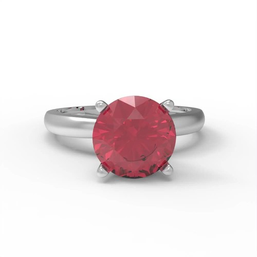 1.5 tcw Round Cut Engagement Ring for Women, 14K White Gold Ruby Promise Ring - Video 1 of 1