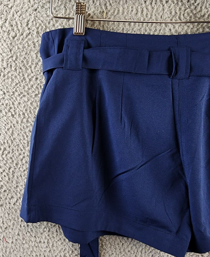 Lavand. Pleated Shorts Women's M Blue Zip Fly With Button Closure Belted - Picture 15 of 15