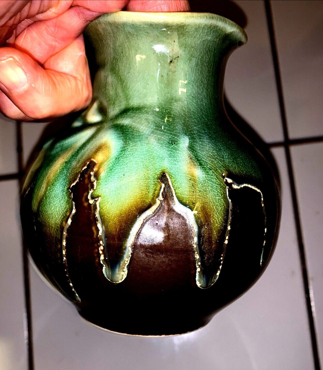 工芸品 Scandinavian Vintage vase Scandinavian Vintage Studio Pottery Vase Brown Glaze Vase - Etsy