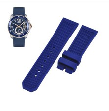 23mm Blue Rubber Watch Strap For Cartier Calibre W2CA0009