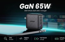 UGREEN USB C Charger 65W 4-Port PD Charger GaN Tech Fast Charging for MacBookPro