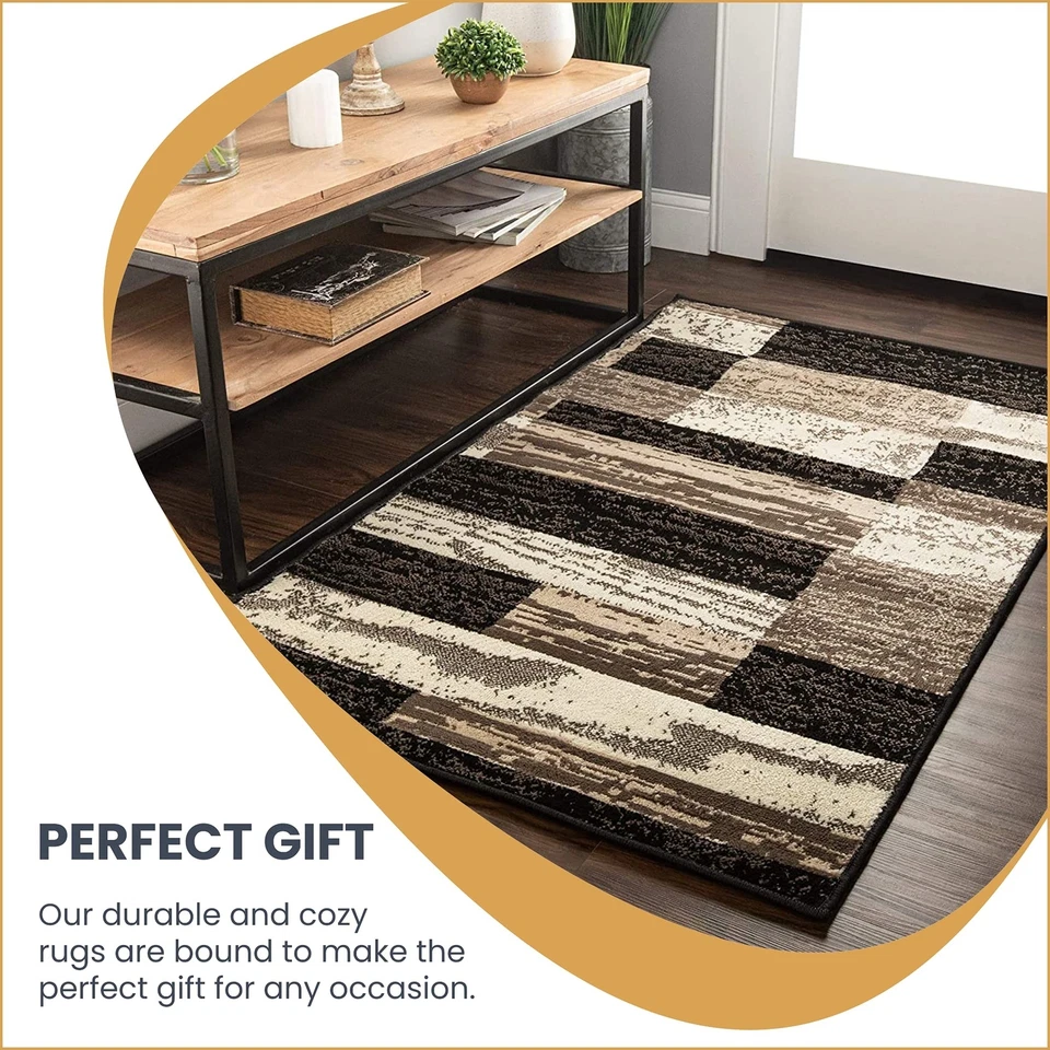 SUPERIOR Rockwood Modern Geometric Patchwork Polypropylene Indoor Area Rug or... - Image 4 of 4