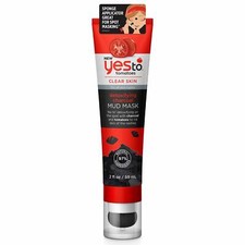 Yes To Tomatoes Clear Skin Acne Detoxifying Charcoal Mud Mask 2oz Sponge App.