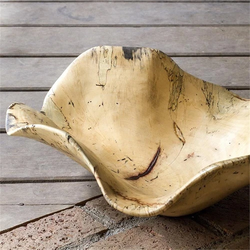 Uttermost Tamarine Coastal Wood Bowl in Natural and White Finish - Picture 3 of 5