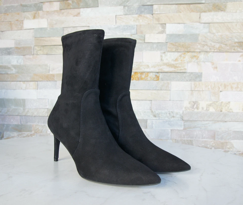 Stuart Weitzman Talla 37 Botines hasta Tobillo Stretch Negro Nuevo Antiguo - Imagen 2 de 4