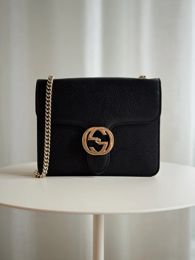 GUCCI Interlocking G Leather Dollar Crossbody Bag | eBay