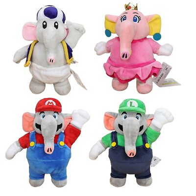 4X Elephant Mario Luigi Peach Blue Toad Super Mario Bros Wonder Plush Toy 8''