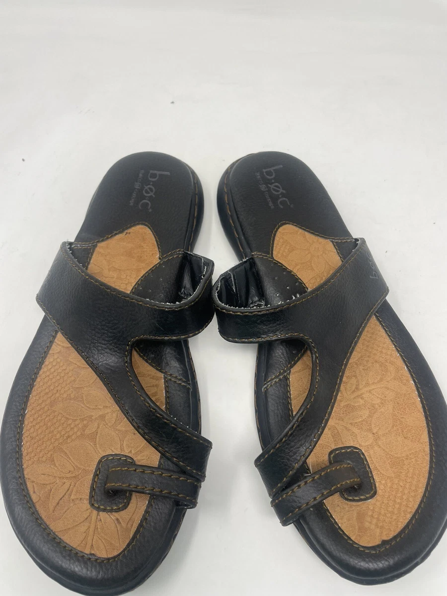 Born Concept Sz 6 M Black Flip Flop Synthetic Women Sandals