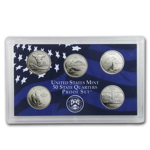 2007 S - 50 State Quarters Series - 5 Clad Quarter Proof Set