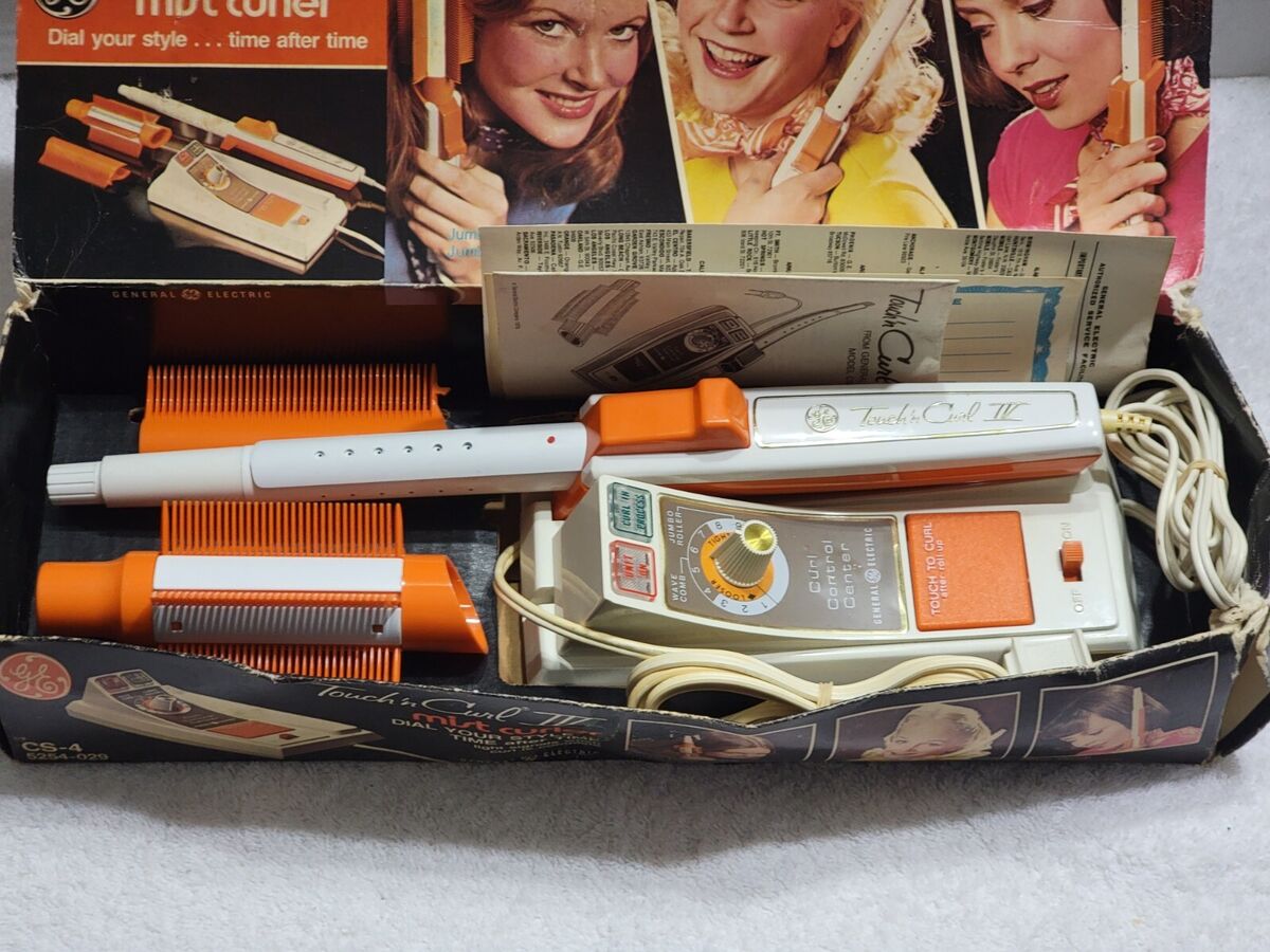 VINTAGE GE TOUCH 'N CURL IV MIST STEAM CURLING IRON BRUSH W VINTAGE GE TOUCH 'N CURL IV MIST STEAM CURLING IRON BRUSH W