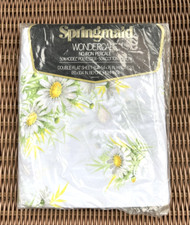 Vtg Springmaid Fresh Daisies Double Flat Sheet White Yellow Green Factory Sealed