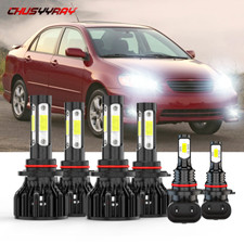 6x 6000k Led Fog Light And Headlight Bulb For Toyota Corolla 2005-2008 9005 9006