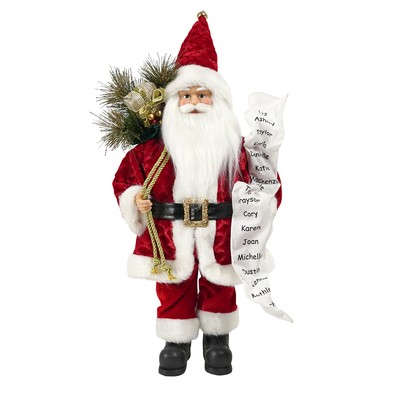 Figurine Père Noël (Santa) En Papier Mâché Rouge Et Blanc Hermine - Alexander Taron - Neuf - Décoration De Noël