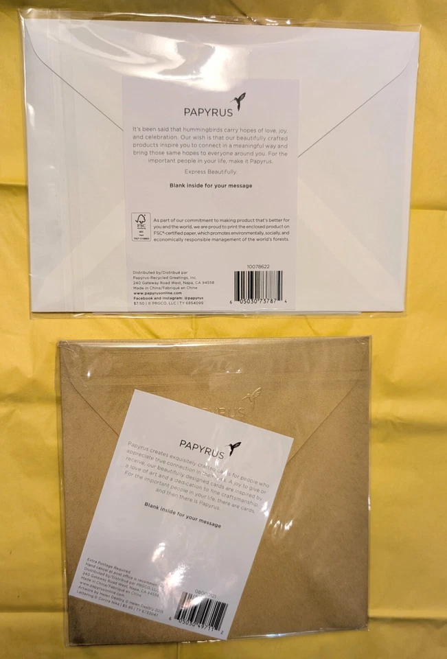 PAPYRUS Lot of 2 Thank You Greeting Cards -Floral, Embellished, Clean & Simple - Image 2 of 4