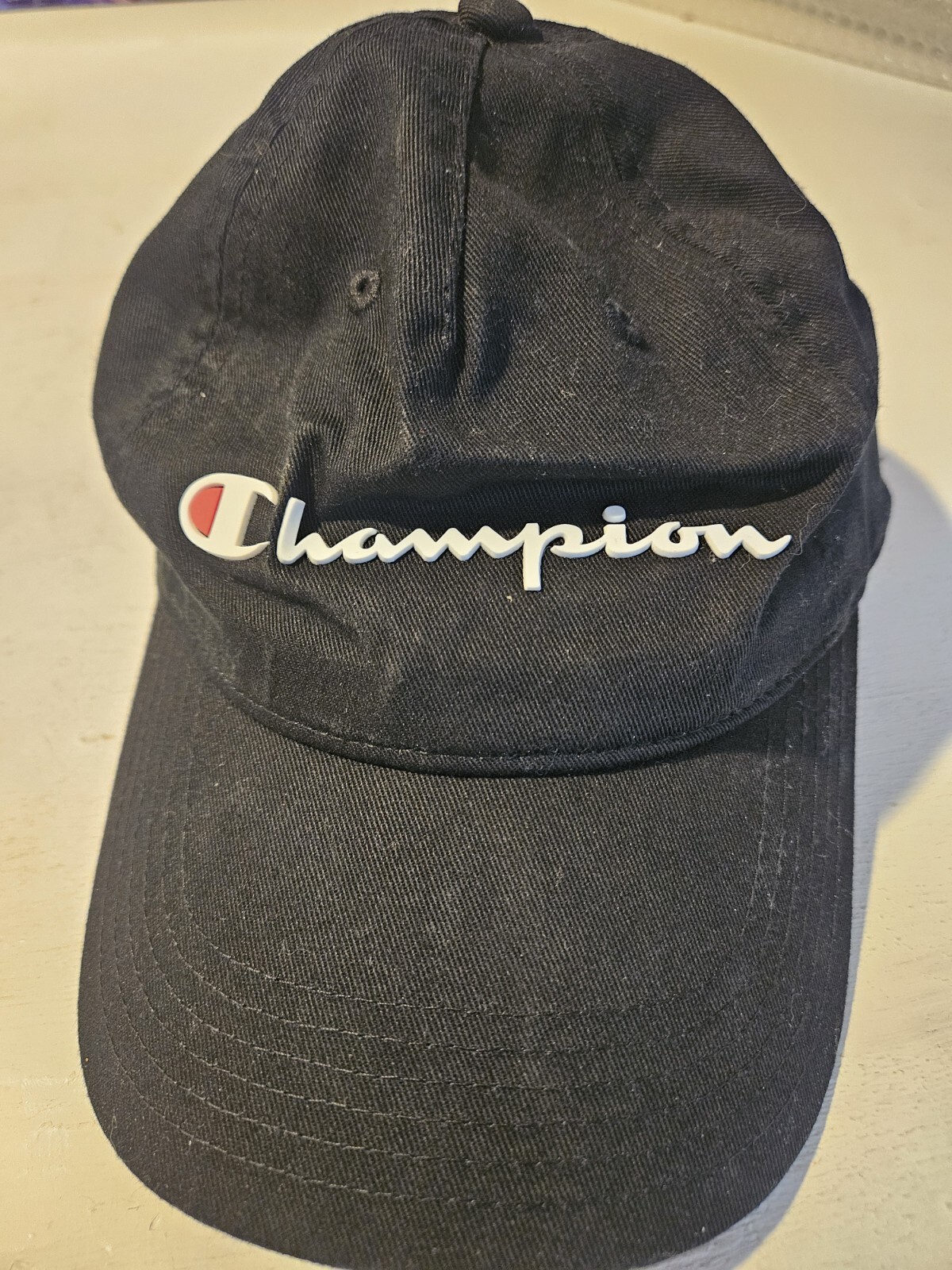 Champion Vintage Black Baseball Cap Retro Style