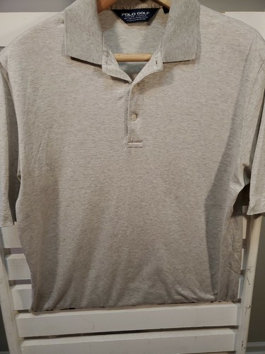 Polo Golf Ralph Lauren Men's Size Medium Gray Short Sleeve Pima Cotton Shirt - Picture 12 of 12