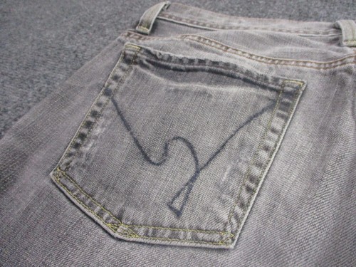 Citizens of Humanity Jeans Adult 31 Gray Denim Straight Grunge Logo Skater Mens - Picture 10 of 11