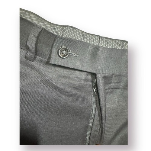 Pantalones de vestir Calvin Klein para hombre 38x32 gris lana natural elástico plisado - Imagen 3 de 6