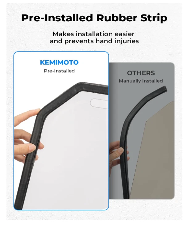 19-23 XP 1000 Front Windshield 2-IN-1 Vented Pre-Installed Rubber Strip, Compati - Image 2 of 4