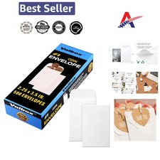 500 White Kraft Coin Envelopes with Gummed Seal - Perfect for Home  Office Use