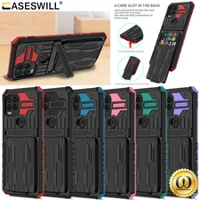 For Motorola Moto G Stylus 5G 2021 Case Card Holder Stand Cover+Screen Protector