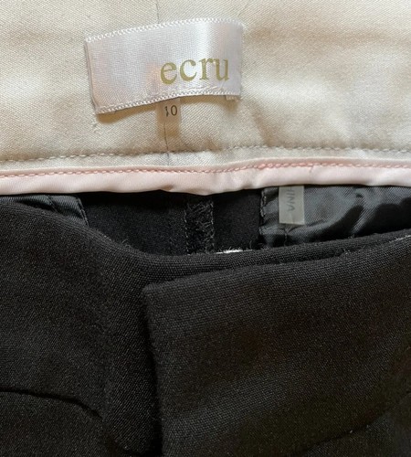 Ecru Madison Power Stretch Pant In Black Ankle Crop Women Size 10 - Picture 4 of 6