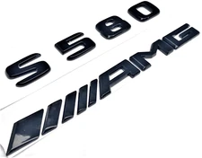#2 BLACK S580+AMG MERCEDES LIFTGATE REAR TRUNK NAMEPLATE EMBLEM BADGE LETTERS/