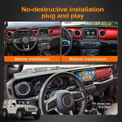 Android 12 Auto Receiver w/ HD Screen For Jeep Wrangler JL Gladiator 2018-2021 - Picture 2 of 13