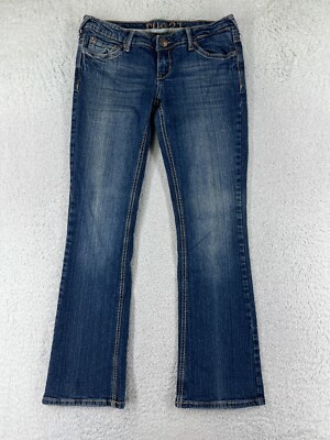 Rue 21 Pants Womens 7 Blue Denim Jeans Slim Bootcut Medium Wash Low Rise Cotton