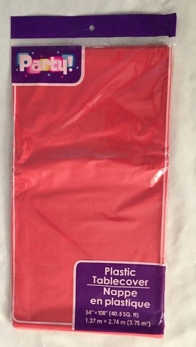 Red PARTY 54X108" Plastic Tablecover Tablecloth