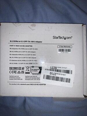 StarTech M.2 to U.3 Adapter For M.2 NVMe SSDs PCIe Drive 1M25U3M2ADAPTER