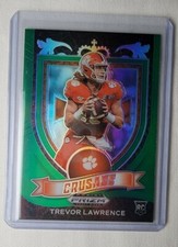 2021 Prizm Draft Picks Football Trevor Lawrence Green Prizm Crusade Rookie Card