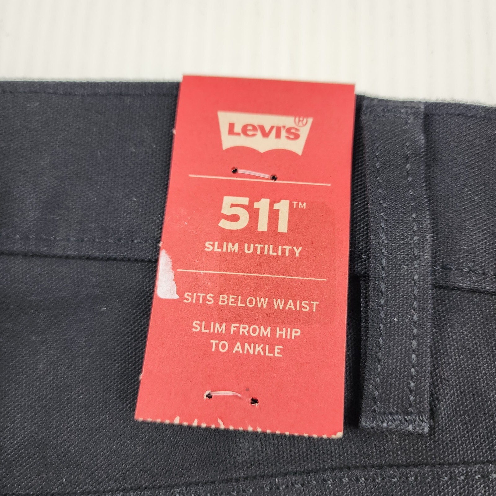 Levi's 511 Mens Slim Utility Pants Black Stretch Canvas Workwear NEW