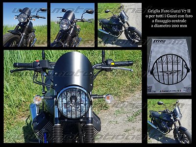 Scheinwerfergrill Logo AQUILA Guzzi V7 & V 7 II Scheinwerfer rund Ø200 Cafe Racer/Cafe Racer