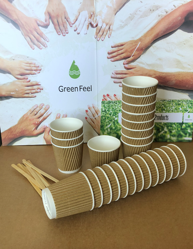 4oz Disposable Espresso Paper Cups KRAFT BLACK RIPPLE WALLED Coffee Hot Drinks - 第 5/10 張圖片